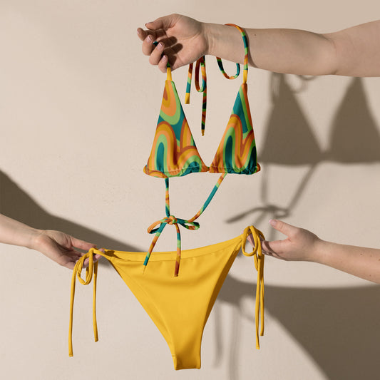 All-over print string bikini